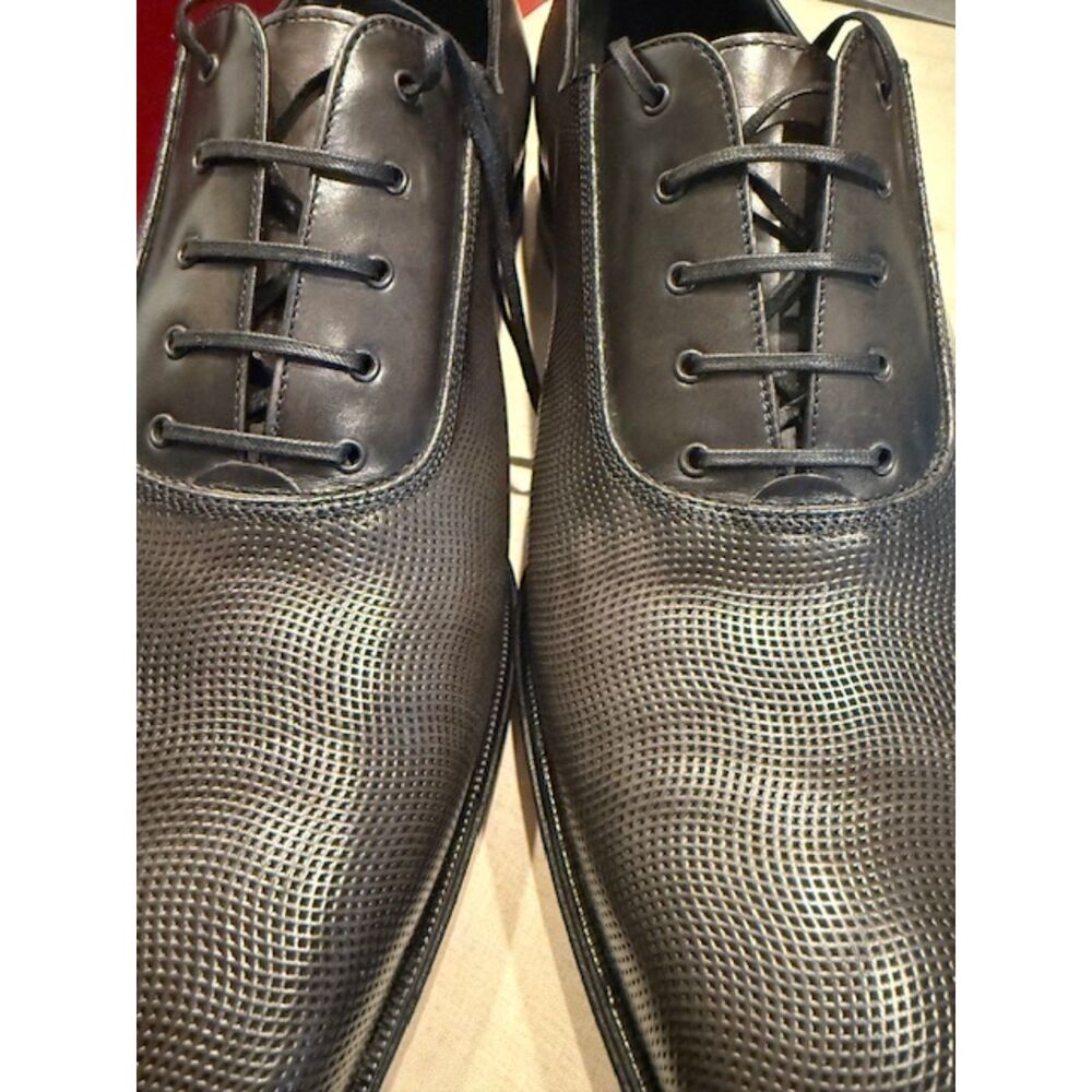 Salvatore Ferragamo Nail Head Dark Silver Men's Shoes - Picture 2 of 11